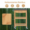 SoBuy | Küchenwagen mit Granitarbeitsplatte | Küchenrollwagen | Servierwagen Bambus | FKW28-SCH