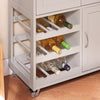 SoBuy | Servierwagen | mit Flaschenablagen Küchenwagen | Khaki | 67x86x38cm | FKW45-KA