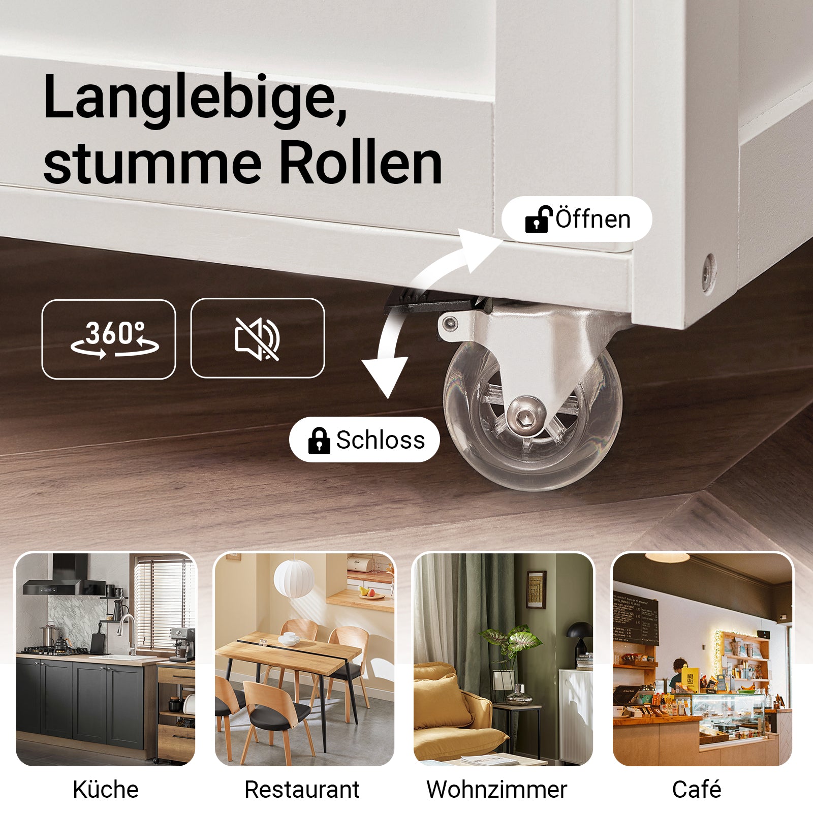 SoBuy Servierwagen mit Flaschenablagen Küchenwagen Weiß 67x86x38cm FKW45-WN