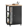 Vorverkauf | SoBuy Küchenwagen Servierwagen mit 3 Ablagefächern Schwarz 60x90x40cm FKW75-SCH