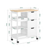 SoBuy Küchenwagen Servierwagen Für Küche, Esszimmer Weiß 68x85x38cm FKW79-W