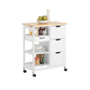 SoBuy Küchenwagen Servierwagen Für Küche, Esszimmer Weiß 68x85x38cm FKW79-W