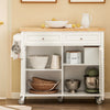 SoBuy | Kücheninsel | Küchenwagen mit erweiterbarer Arbeitsplatte | Küchenschrank | Weiß | FKW84-II-WN