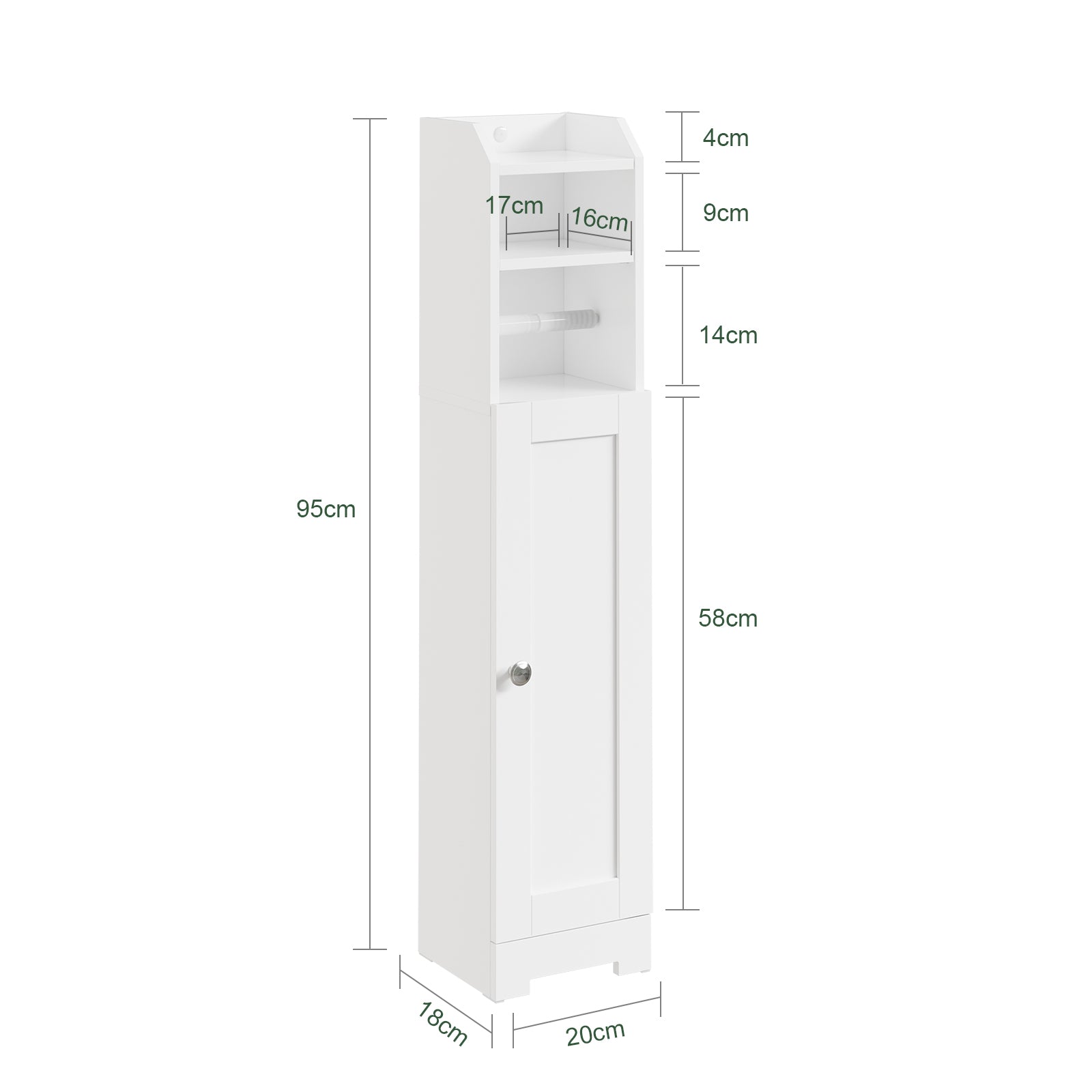 Vorverkauf | SoBuy | Toilettenpapierhalter | Badezimmerschrank Schmal Weiß | FRG177-II-W