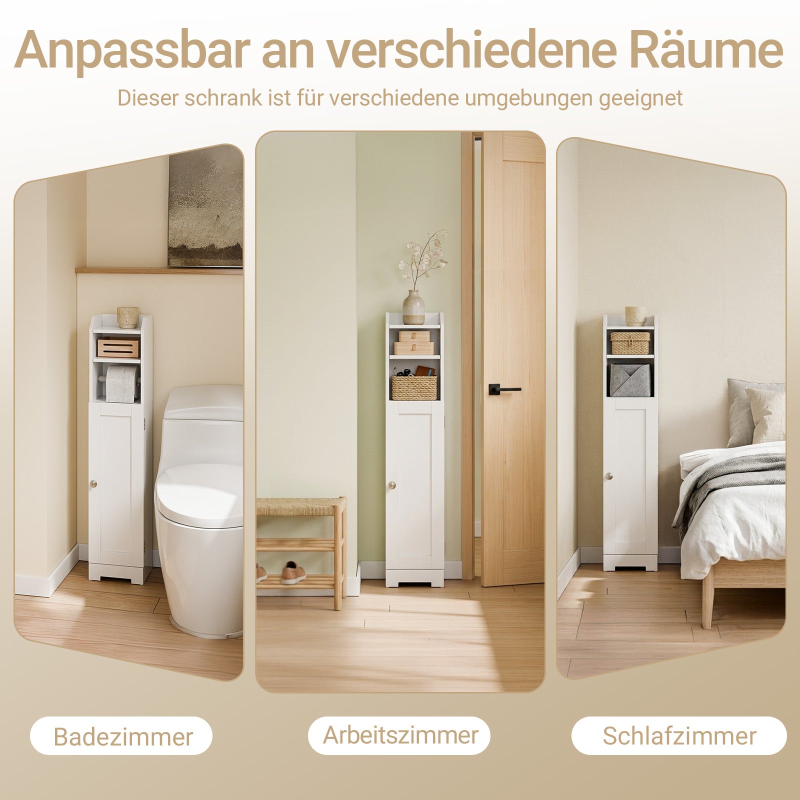 Vorverkauf | SoBuy | Toilettenpapierhalter | Badezimmerschrank Schmal Weiß | FRG177-II-W