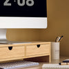 Sobuy | Zvýšení monitoru | Stojník monitoru se zásuvkami Bambus | FRG198-N