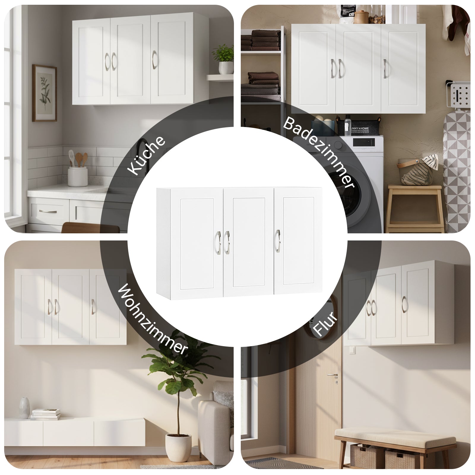 Vorverkauf | SoBuy | Hängeschrank mit 2 Türen | Badschrank | Wandschrank | Weiß | FRG231-L-W