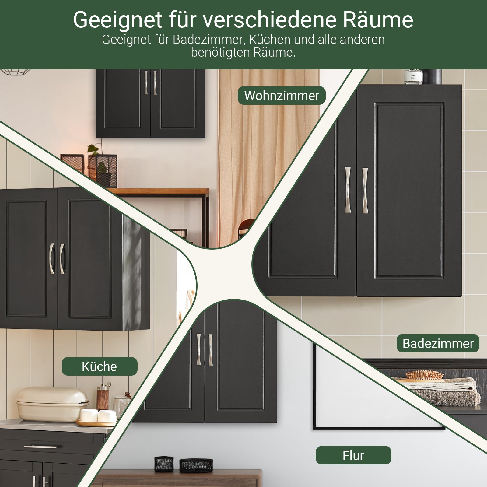 SoBuy | Wandschrank | Hängeschrank | Badschrank Schwarz | Medizinschrank | FRG231-SCH