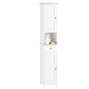 SoBuy | Badezimmer-Hochschrank | Badschrank | Badregal | Weißnatur | FRG236-WN