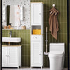 SoBuy | Badezimmer-Hochschrank | Badschrank | Badregal | Weißnatur | FRG236-WN
