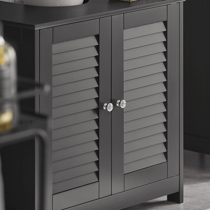 SoBuy | Waschbeckenunterschrank | Badezimmerunterschrank Dunkelgrau | FRG237-II-DG