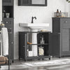 SoBuy | Waschbeckenunterschrank | Badezimmerunterschrank Dunkelgrau | FRG237-II-DG
