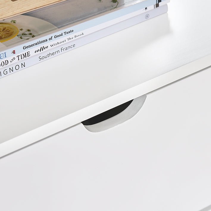 SoBuy Beistelltisch Nachttisch mit 2 Schubladen Nachtschrank Weiß 45x55x38cm FRG258-II-W