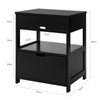 SoBuy Beistelltisch Nachttisch mit 2 Schubladen Nachtschrank schwarz 45x55x38cm FRG258-SCH