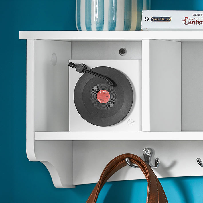 SoBuy | Wandgarderobe | Hängeregal | Flurgarderobe Weiß | FRG48-L-W