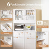 SoBuy | Küchenschrank | Hochschrank | Aufbewahrungsschrank | Buffet | Weiß | FSB101-W