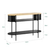 SoBuy | Konsolentisch | Flurtisch | Sideboard schmaler | Sofatisch | mit Ablagefächern | Schwarz | FSB102-SCH