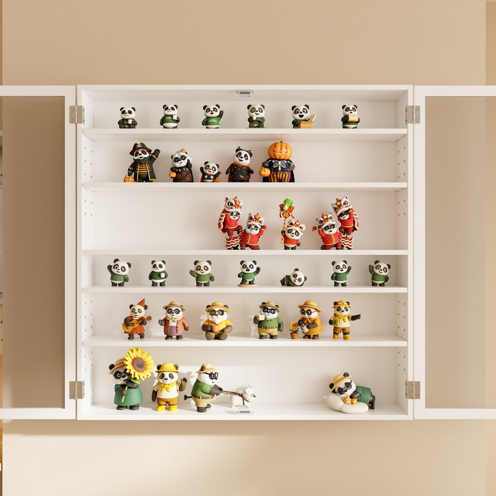 SoBuy | Sammelvitrine | Hängevitrine mit Glastür und Schranktür | Weiß | 80×12×80 cm | FSB113-H-W