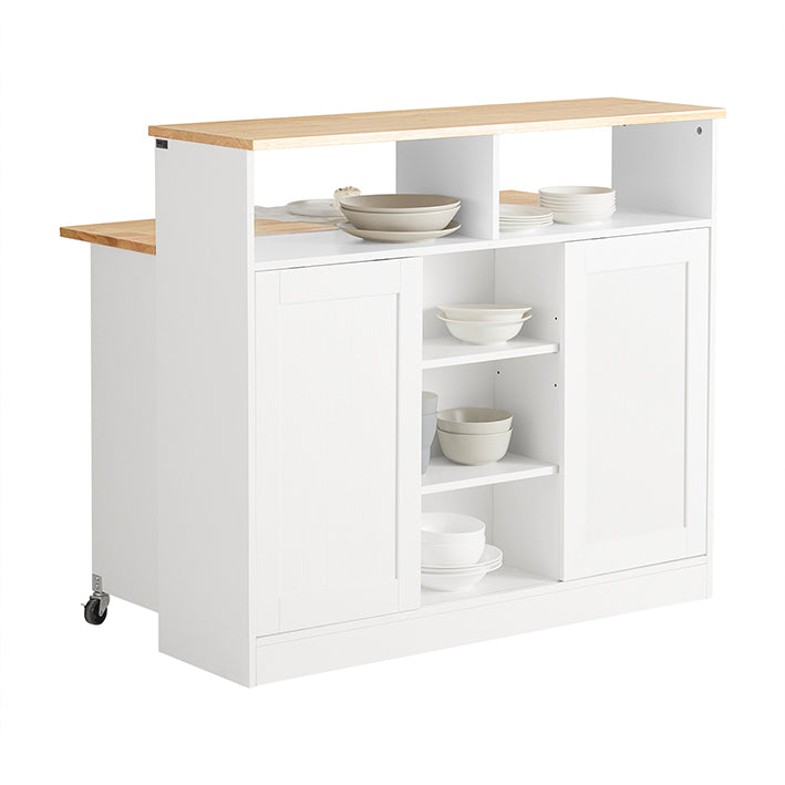 SoBuy | Sideboard mit Schiebetüren | Kücheninsel | Kommode | Weiß | FSB36-WN
