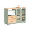 SoBuy | Sideboard mit 2 Glastüren | Küchenschrank | Kommode | Flurschrank | Grün | FSB81-GR