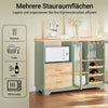 SoBuy | Sideboard mit 2 Glastüren | Küchenschrank | Kommode | Flurschrank | Grün | FSB81-GR