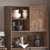 SoBuy | Sideboard mit Schiebetür | Kommode | Küchenschrank | Hochschrank | Dunkelbraun | FSB83-N
