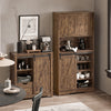 SoBuy | Sideboard mit Schiebetür | Kommode | Küchenschrank | Hochschrank | Dunkelbraun | FSB83-N