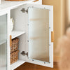 SoBuy | Küchenschrank mit Glastüren | Kücheninsel | Sideboard | Kommode | Weiß | FSB86-W