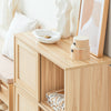 SoBuy | Sideboard mit Schiebetüren | Flurschrank | Küchenschrank | Kommode | Natur | FSB87-N