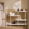 SoBuy | Konsolentisch Metall | Flurtisch | Sideboard | Standregal | Marmor Weiß | FSB89-W