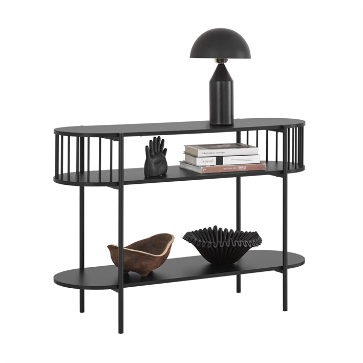 SoBuy Konsolentisch Flurtisch Sideboard schmaler Sofatisch | Dekotisch Schwarz