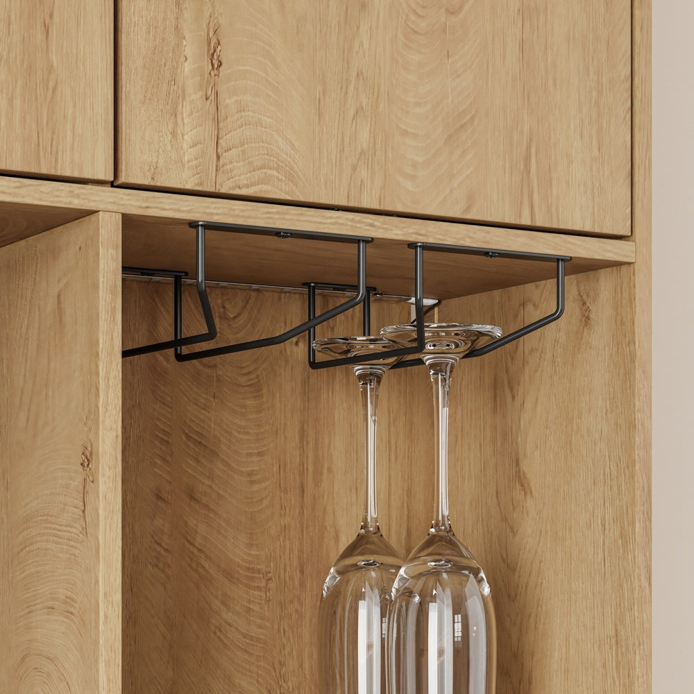 SoBuy | Küchenschränke | Küchenschrank freistehend mit 4 Türen und 3 | Light Oak | FSB98-L-E-N