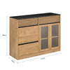 SoBuy | Kücheninsel | Sideboard | Küchenschrank | Buffet | Natur/Schwarz | FSB99-N