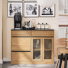 SoBuy | Kücheninsel | Sideboard | Küchenschrank | Buffet | Natur/Schwarz | FSB99-N