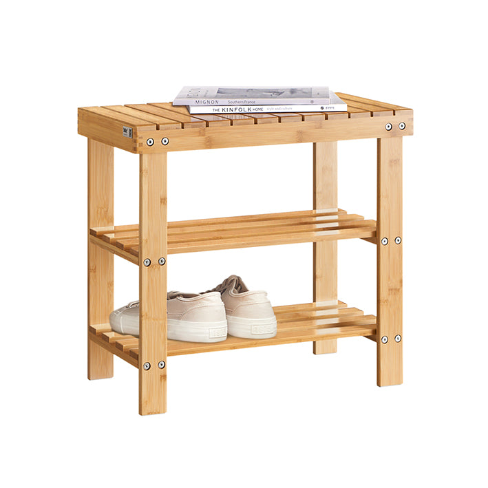 Schuhregal | Sitzbank schmal | Breit 50cm Bambus | FSR02-K-N