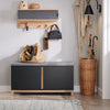 SoBuy | Schuhbank mit Sitzfläche | Garderobenbank | Sitzbank | Dielenbank | Schwarz | FSR117-SCH