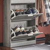 SoBuy | Schuhkipper | Schuhschrank mit 3 Klappen | Schuhkommode | Hellgrau | FSR137-L-HG
