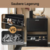 SoBuy | Schuhkipper | Schuhschrank mit 2 Klappen | Schuhkommode | Schwarz | FSR137-SCH