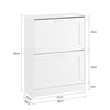 Vorverkauf | SoBuy Schuhkipper Schuhschrank mit 2 Klappen schmal Weiß 60x80x25cm FSR137-W