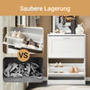 Vorverkauf | SoBuy Schuhkipper Schuhschrank mit 2 Klappen schmal Weiß 60x80x25cm FSR137-W
