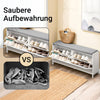 SoBuy | Schuhbank mit 2 Klappen | Schuhregal schmal | Schuhkommode | Weiß | FSR151-L-W