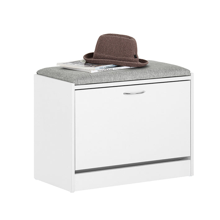 SoBuy | Schuhregal | Schuhbank mit Sitzkissen | Sitzbank | Hellgrau | FSR16-HG