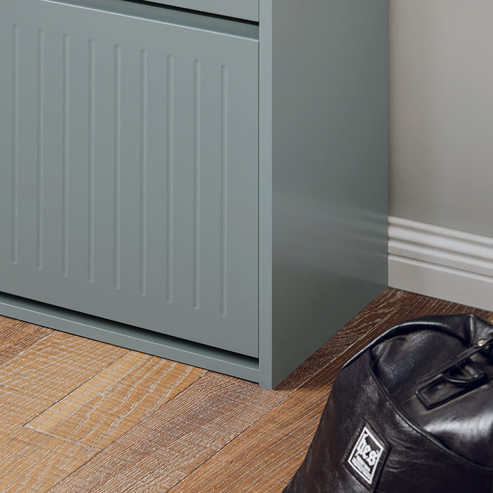 SoBuy | Schuhkipper mit 3 Klappen | Schuhschrank | Schuhregal | Hellgrau | FSR165-H-HG