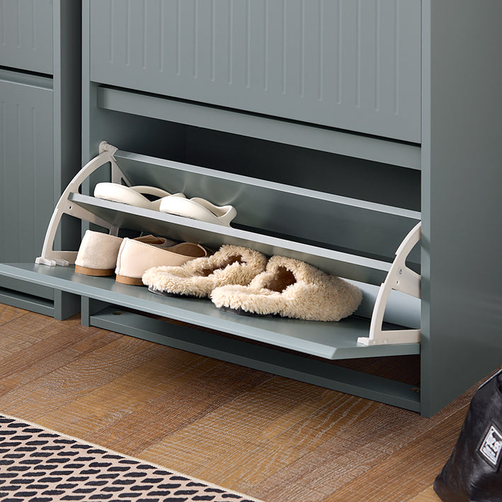 SoBuy | Schuhkipper mit 3 Klappen | Schuhschrank | Schuhregal | Hellgrau | FSR165-H-HG
