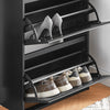 SoBuy | Schuhkipper mit 3 Klappen | Schuhschrank | Schuhregal | Schwarz | FSR165-H-SCH