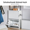 SoBuy | Schuhkipper mit 2 Klappen | Schuhschrank | Schuhregal | Weiß | FSR165-K-W