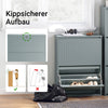 Vorverkauf | SoBuy | Schuhkipper mit 2 Klappen | Schuhschrank | Schuhregal | Hellgrau | FSR165-K-HG