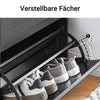 SoBuy | Schuhkipper mit 2 Klappen und 1 Schublade | Schuhschrank | Schuhregal | Schwarz | FSR165-SCH