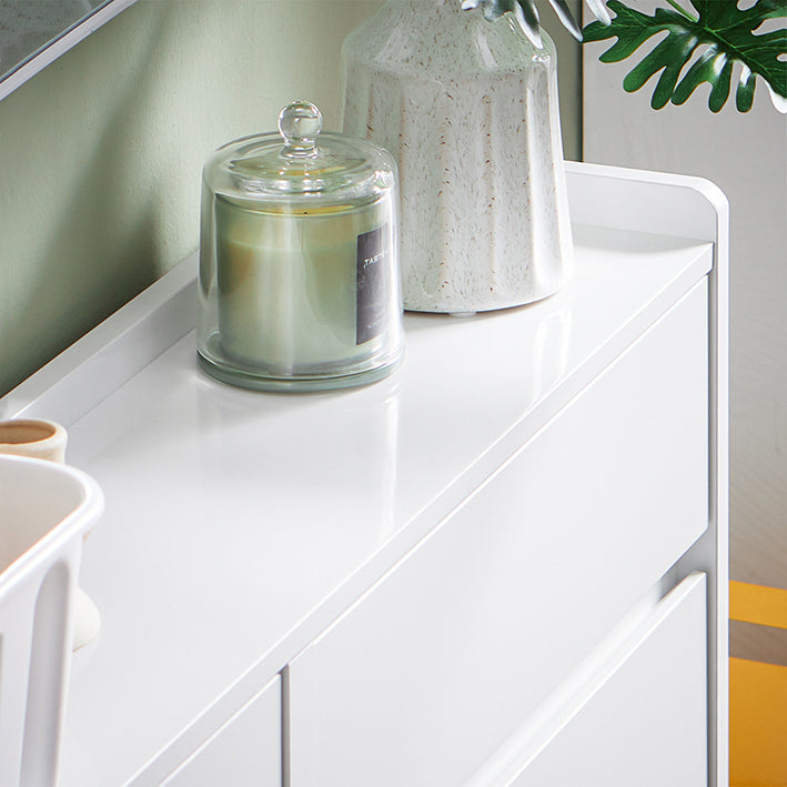 Vorverkauf | SoBuy | Schuhkipper mit 4 Klappen und 2 Schubladen | Schuhschrank | Schuhregal | Weiß | FSR169-W