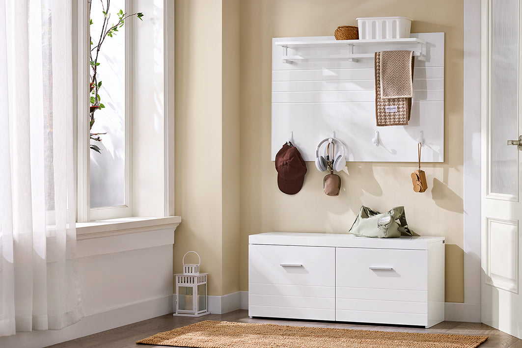 FRG178-W Portemanteau Étagère Murale Porte-manteau Salle De Bain Meuble D Entree FRG178-W Portemanteau Étagère Murale Porte-manteau Salle De Bain Meuble D Entree